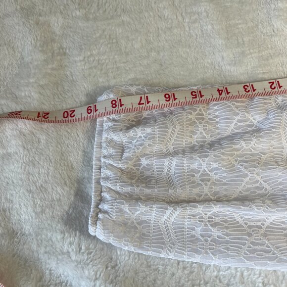 AGB Woman White Elastic front bottom SZ  1X  3/4 Sleeves/Lace Trim, Lined - Picture 11 of 11